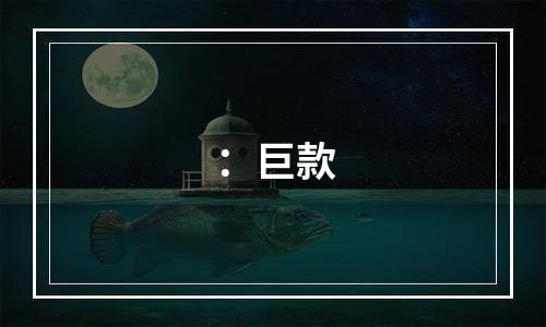：巨款