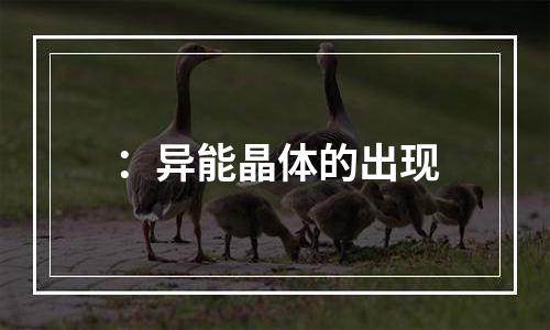 ：异能晶体的出现
