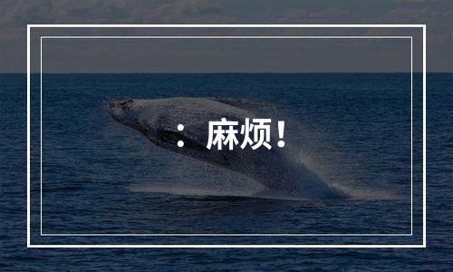 ：麻烦！