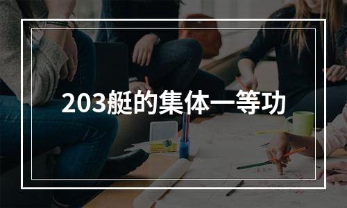 203艇的集体一等功
