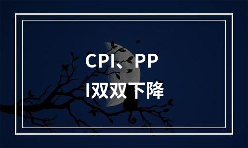 CPI、PPI双双下降