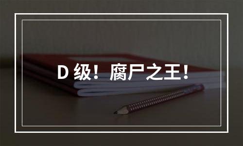 D+级！腐尸之王！